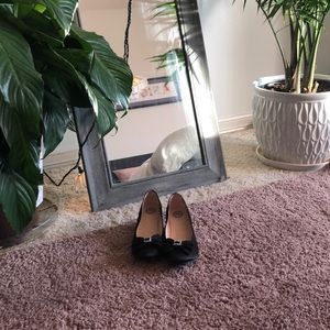 Girls short black heels Size 1